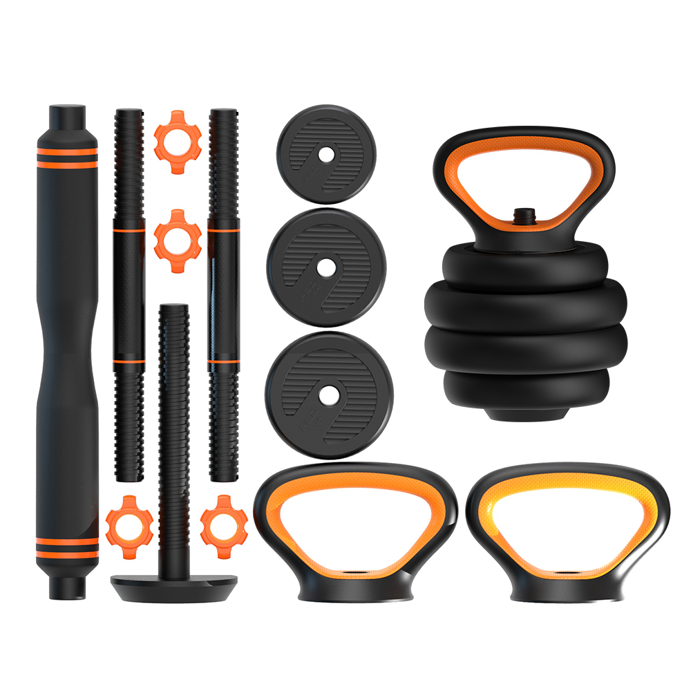 Ronix ST1815 Fitness Equipment 6 in 1 Rubber-coated Removable Barbell Kettlebell